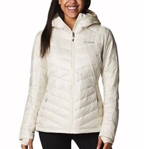 Columbia Joy Peak Hooded Jacket
Chalk Gold Lining Puffer Coat Size CS